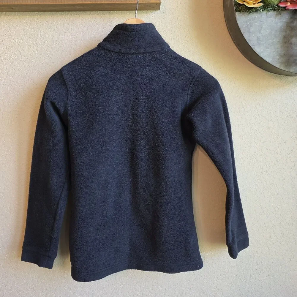 Columbia Black Full Zip Fleece Jacket Medium (10/12) Youth Kids Zip Pockets